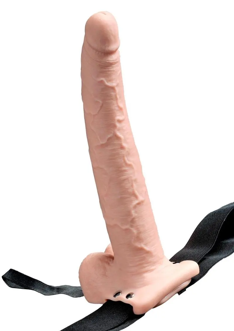 Fetish Fantasy Series Hollow Rechargeable Strap-On Dildo With Balls And Harness 9In 1