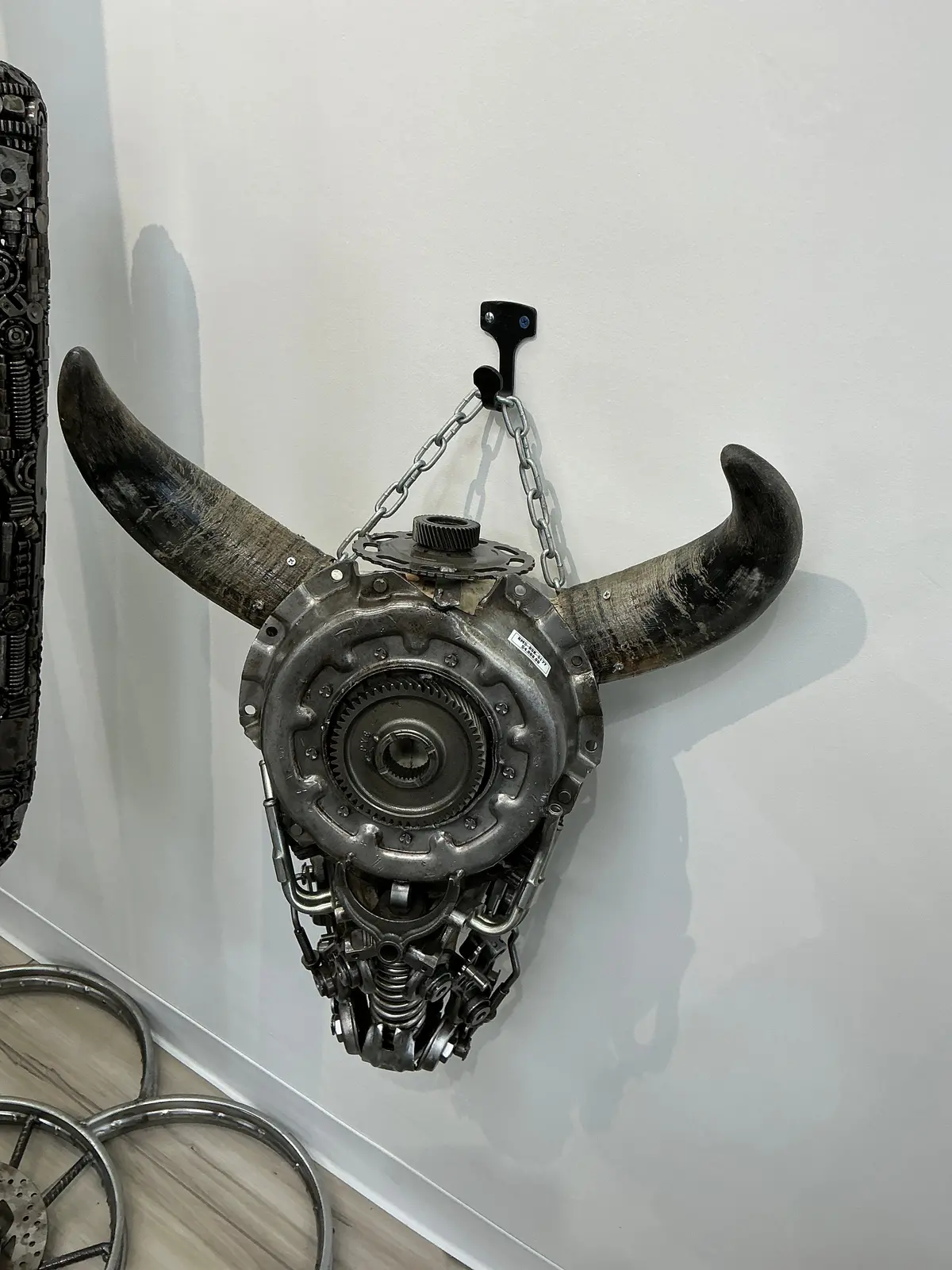 Bull Skull Recycled Metal Art Sculpture 1