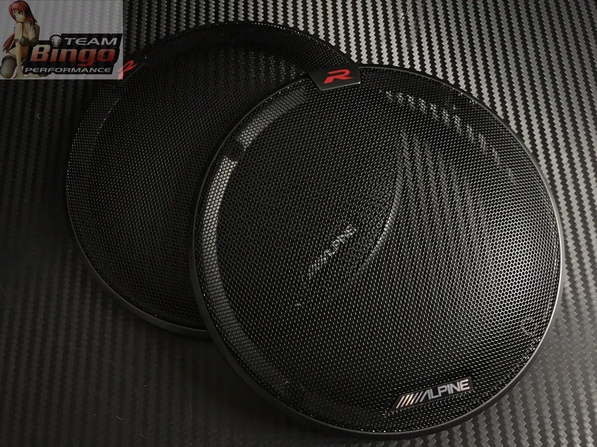 Alpine Genuine Type R 6.5 Inch Speaker Grills Pair R-S65c.2 R-S65.2 Grills Only 1