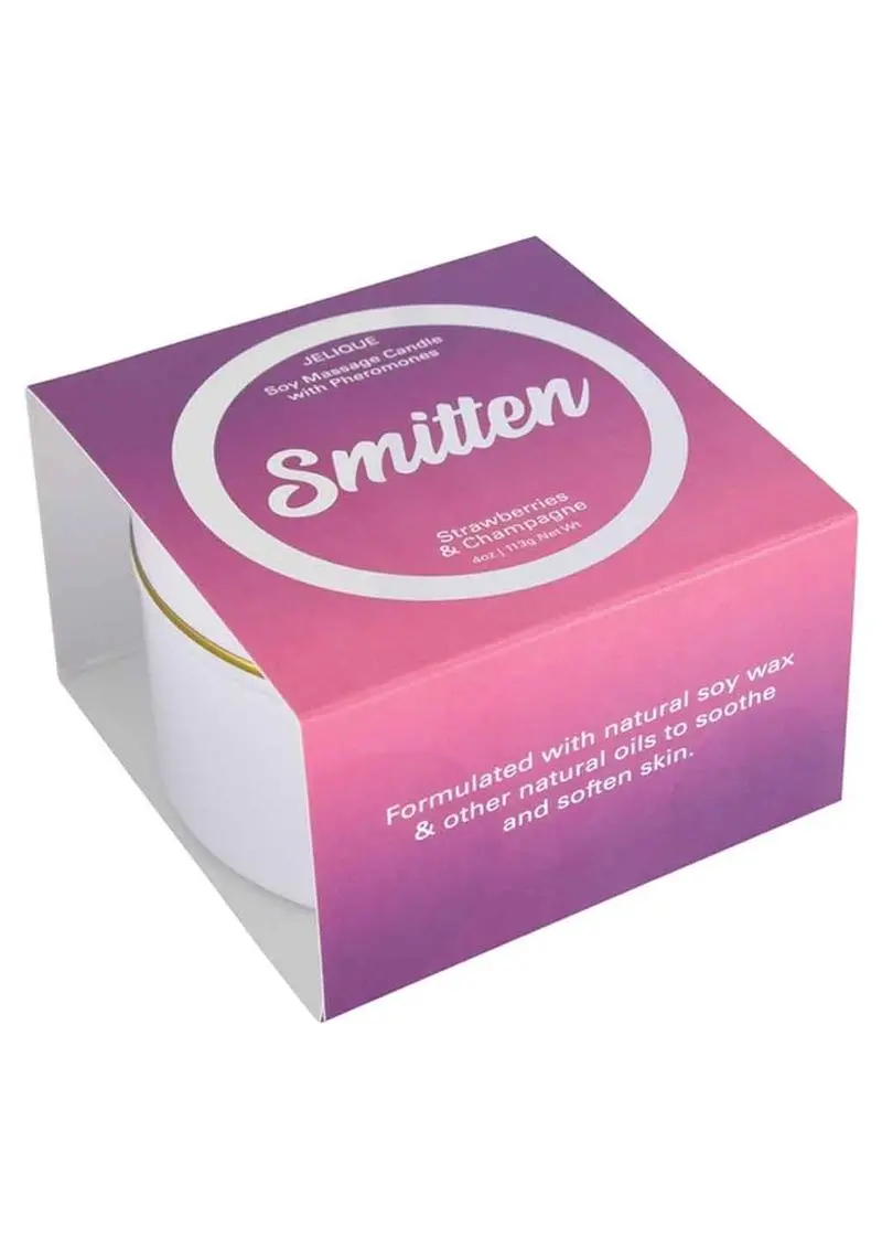 Jelique Massage Candle Pheromone Smitten Strawberry & Champagne 4Oz 1