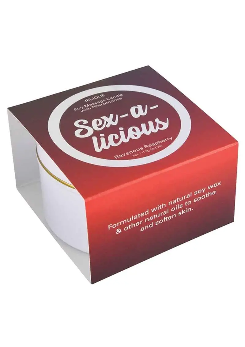 Jelique Massage Candle Pheromone Sex-A-Licious Ravenous Raspberry 4Oz. 1