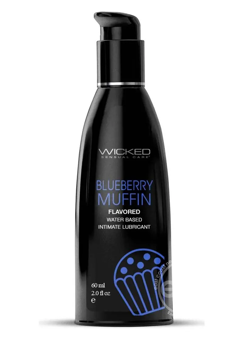 Wicked Aqua Water Based Flavored Lubricant Blueberry Muffin 2Oz 1
