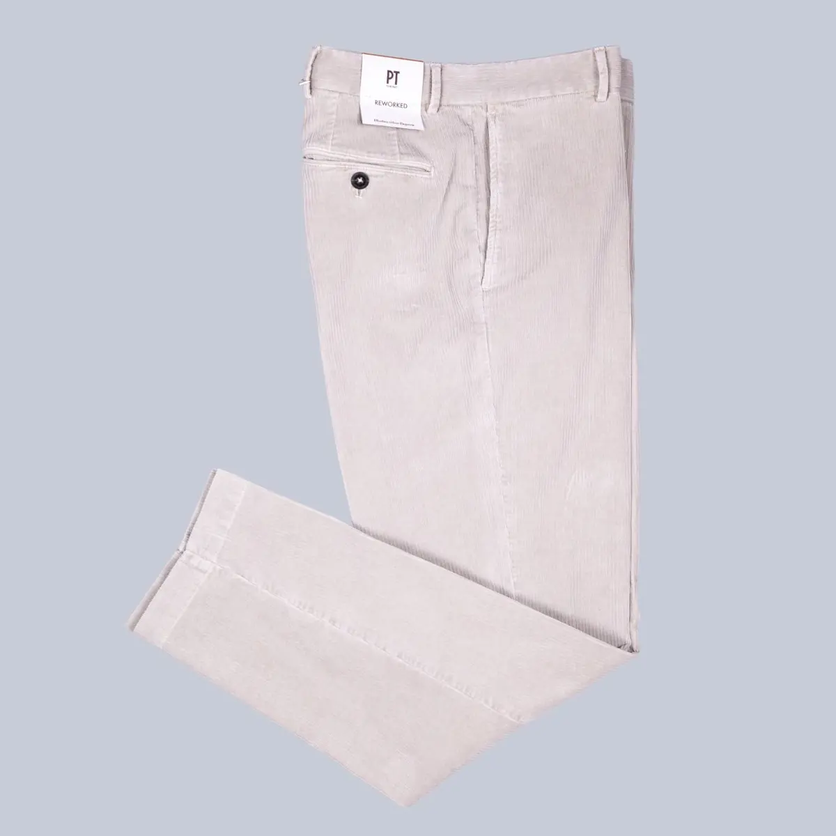 Washed Stone Grey Corduroy Trousers 1