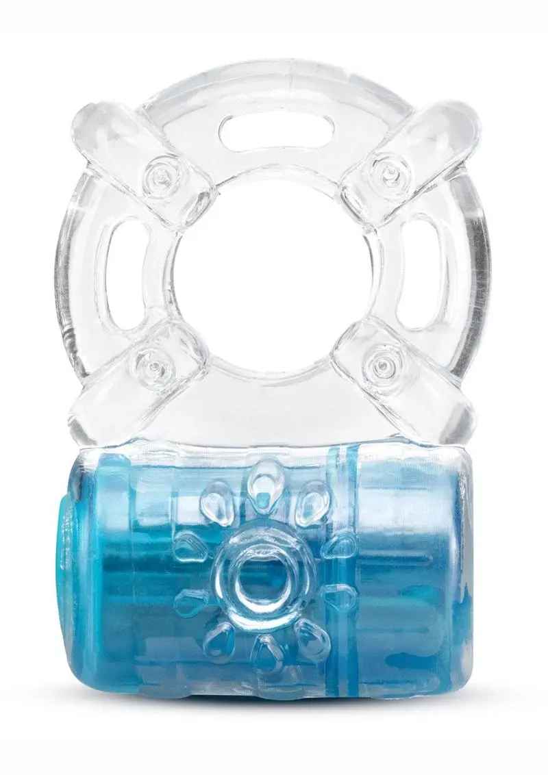 Play With Me Pleaser Rechargeable Cock Ring - Blue 1