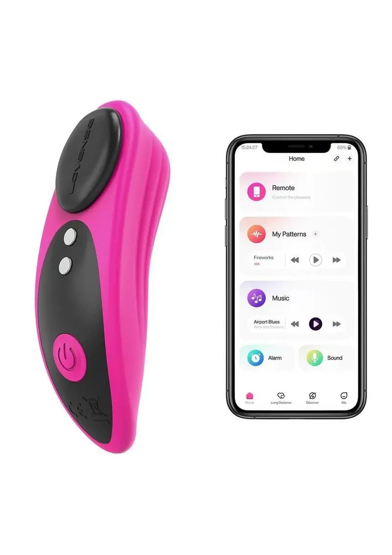 Lovense Ferri App Compatible Silicone Panty Vibrator - Pink/Black 1
