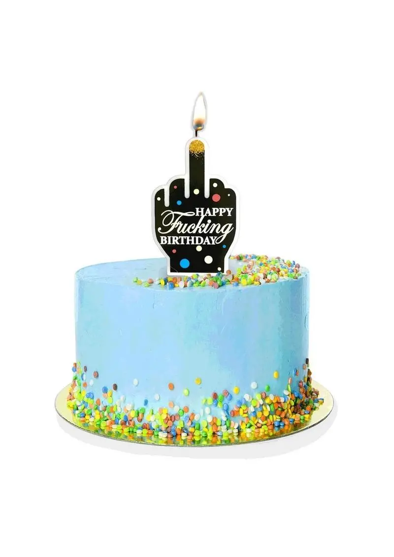 Happy F'n Birthday Fu Finger Candle - Multicolor 1