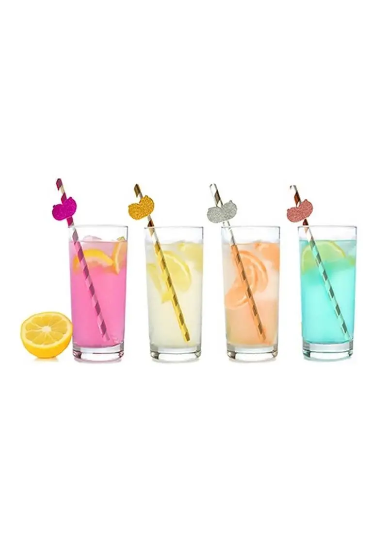 Glitterati Boobie Party Tall Party Straws (8 Per Pack) - Assorted Color 1