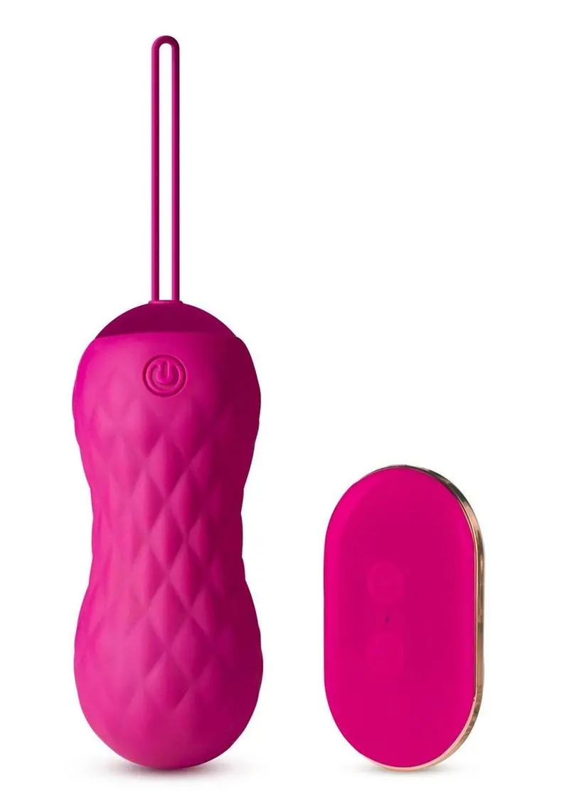 Blush Carina Rechargeable Silicone Vibrating Egg With Remote Control - Velvet Fuchsia 1
