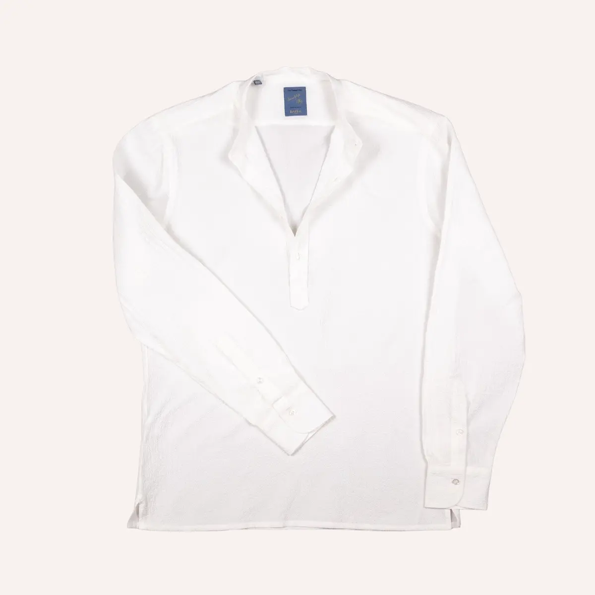 Off White Mandarin Seersucker Popover 1