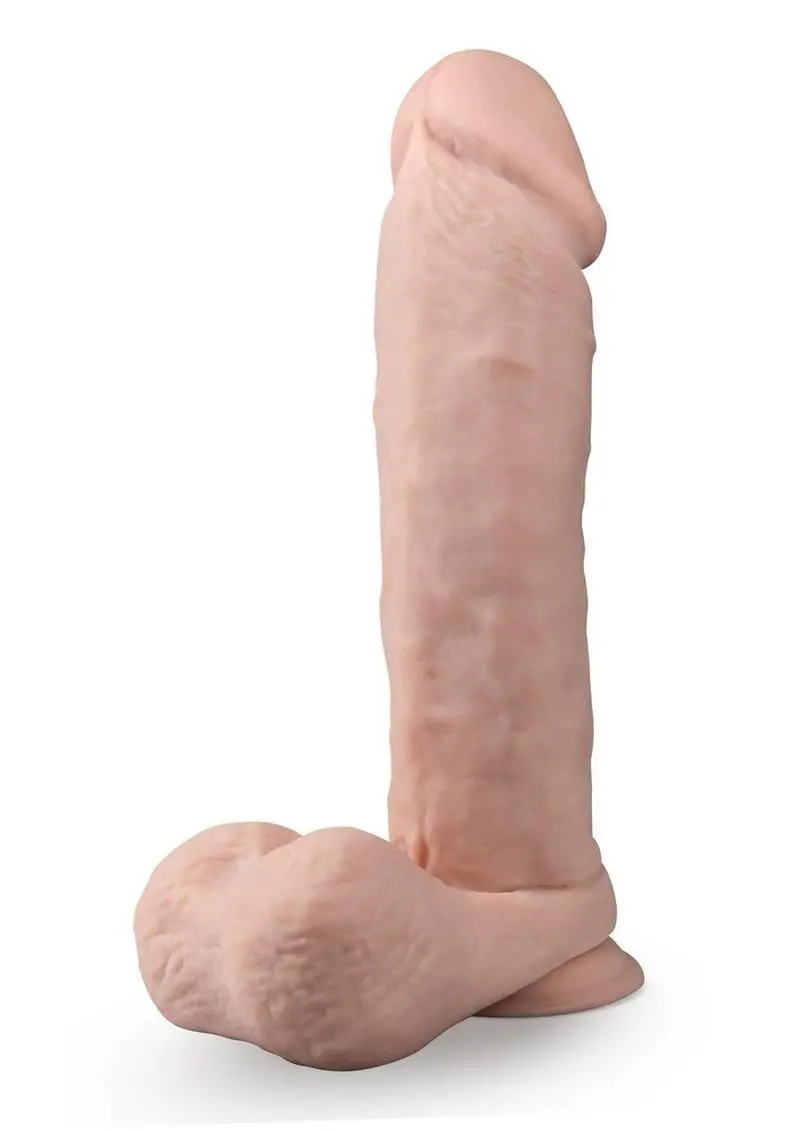 Dr. Skin Platinum Collection Silicone Dr. Beckham Rechargeable Thumping Dildo With Remote Control 7In - Vanilla 1