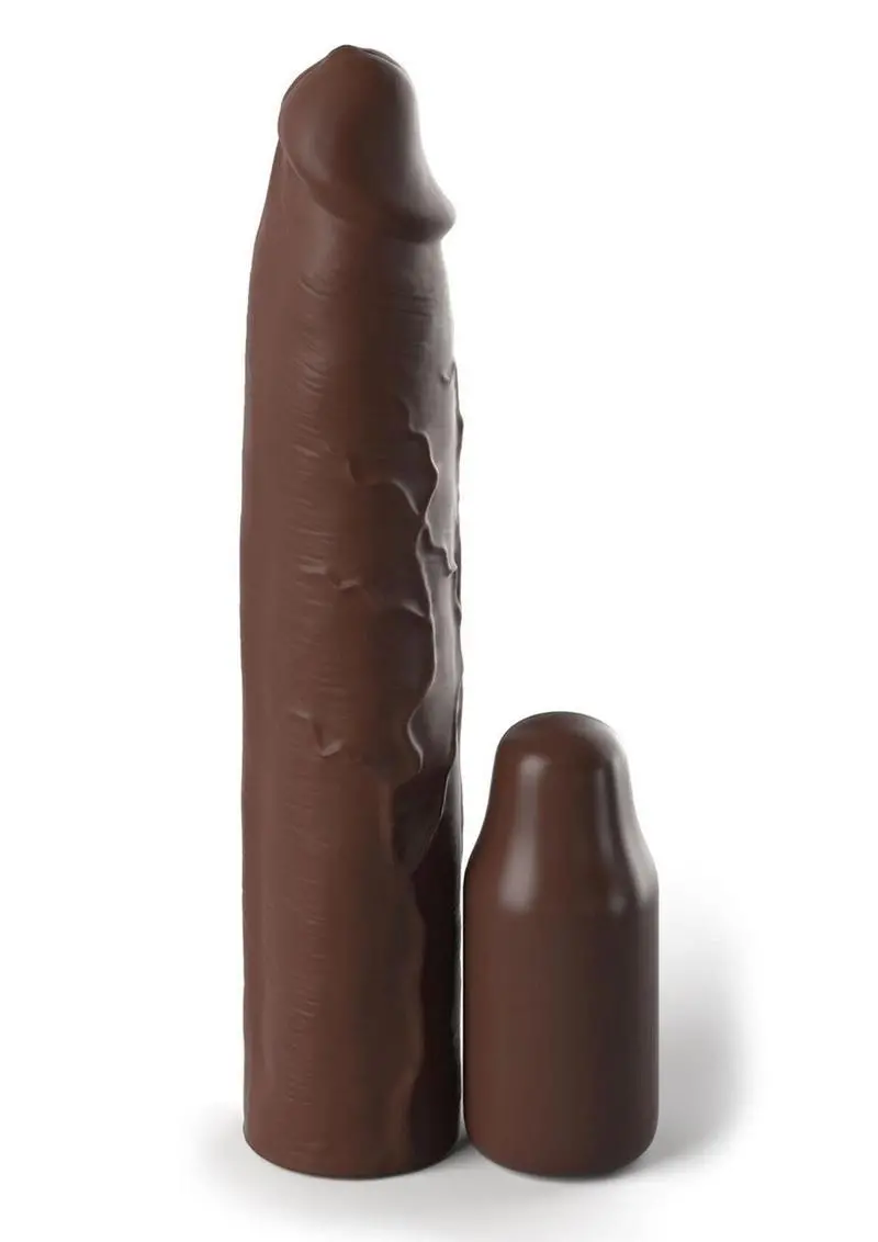 Fantasy X-Tensions Elite Silicone 9In Sleeve With 3In Plug - Chocolate 1