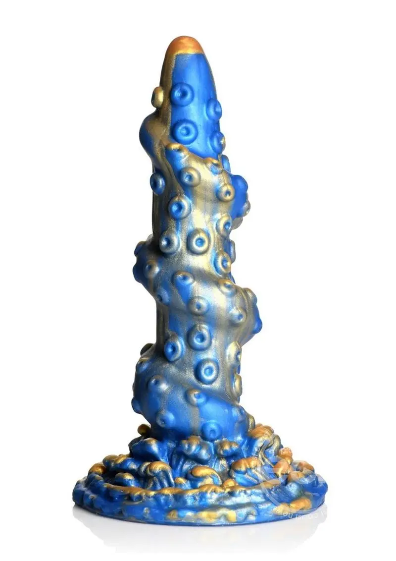 Creature Cocks Lord Kraken Silicone Dildo - Blue/Gold 1