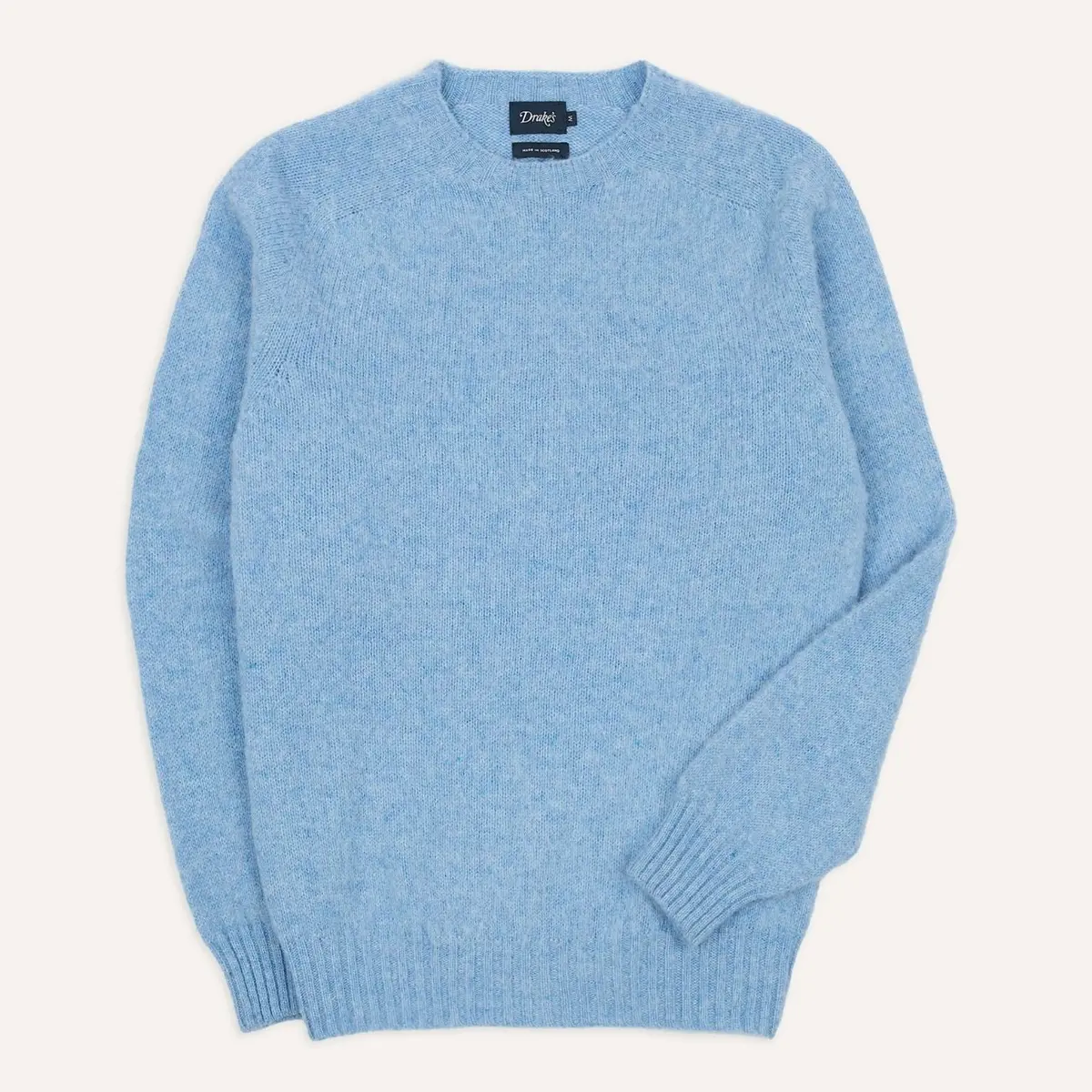 Glacier Blue Brushed Shetland Crew Neck Sweater 1