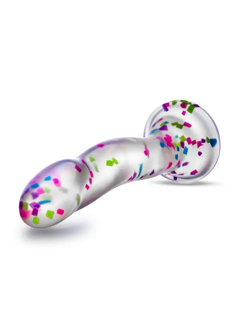 Neo Elite Glow In The Dark Silicone Hanky Panky Dildo 7.5In - Confetti 1