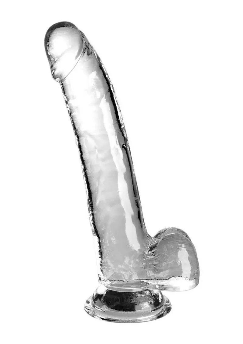 King Cock Clear Dildo With Balls 9In 1