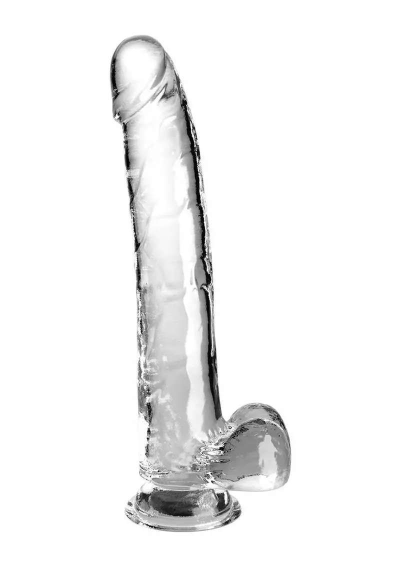 King Cock Clear Dildo With Balls 11In 1