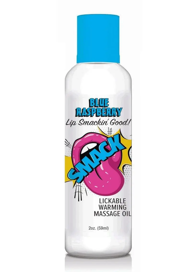 Smack Lickable Massage Oil 2Oz - Blue Raspberry 1