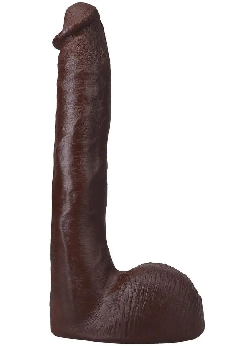 Signature Cocks Ultraskyn Pressure Dildo With Removable Suction Cup 10In - Chocolate 1