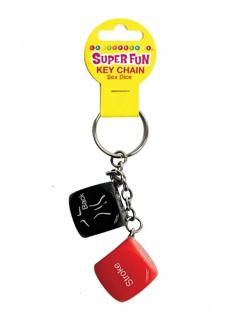 Super Fun Key Chain Sex Dice - Red/Black 1