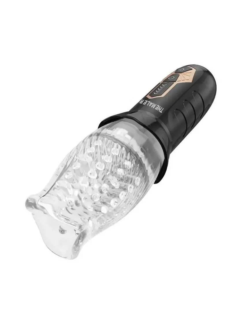 The Male Rose Rechargeable Rotating Masturbator - Black/Clear 1
