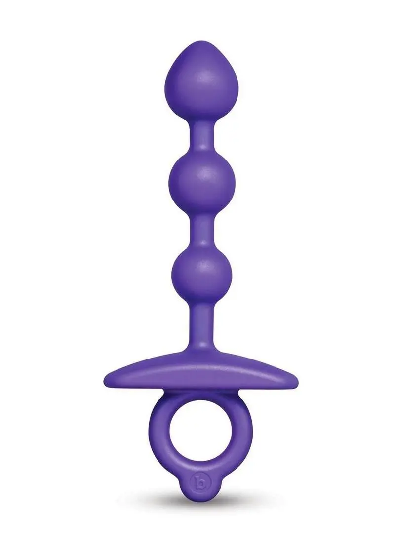 B-Vibe Butties Zip Silicone Anal Beads - Purple 1