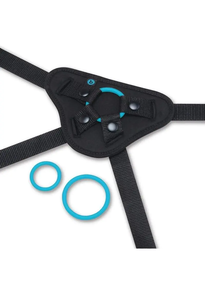 B Vibe Everybody Strap On Harness Set With Silicone Dildo Peg 6In - Teal 2