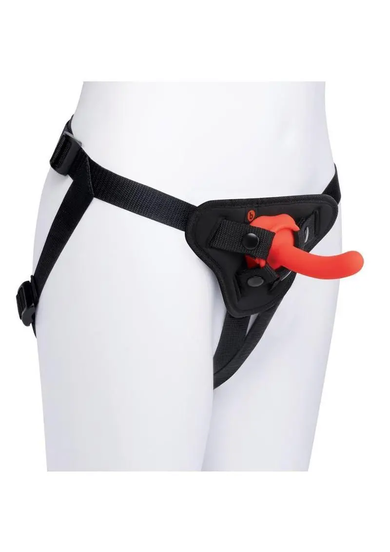 B Vibe Beginner Strap On Harness Set With Silicone Dildo Peg 5In - Orange 1