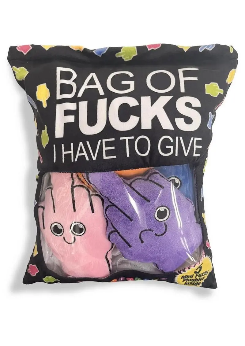 Bag Of Fucks I Have To Give Plushy Pillow With 5 Fingers 1