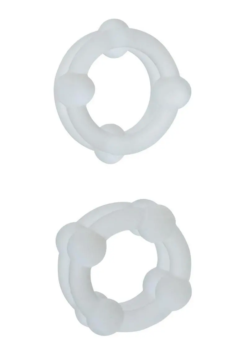 Alpha Liquid Silicone Double Stacker Rings - Clear 1