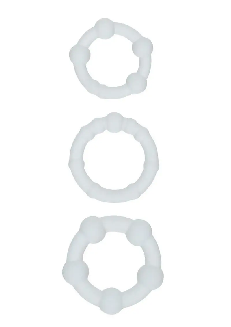 Alpha Liquid Silicone Beaded Rings Set - Clear 1