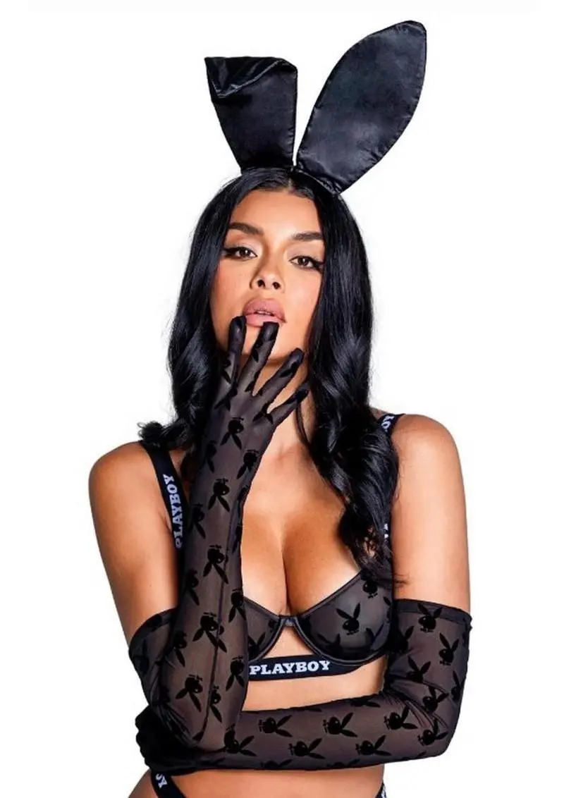 Playboy Bunny Noir Gloves - Black 1
