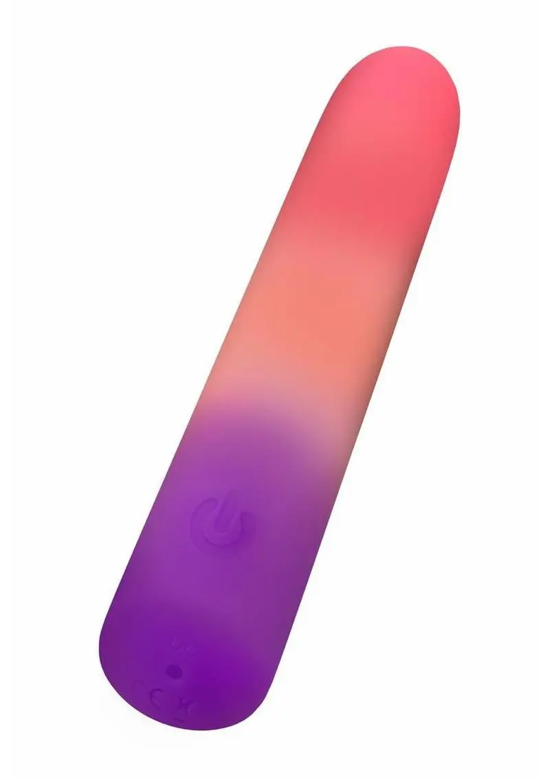 Play With Me Sunset Passion Rechargeable Silicone Vibrator - Orange/Purple 1