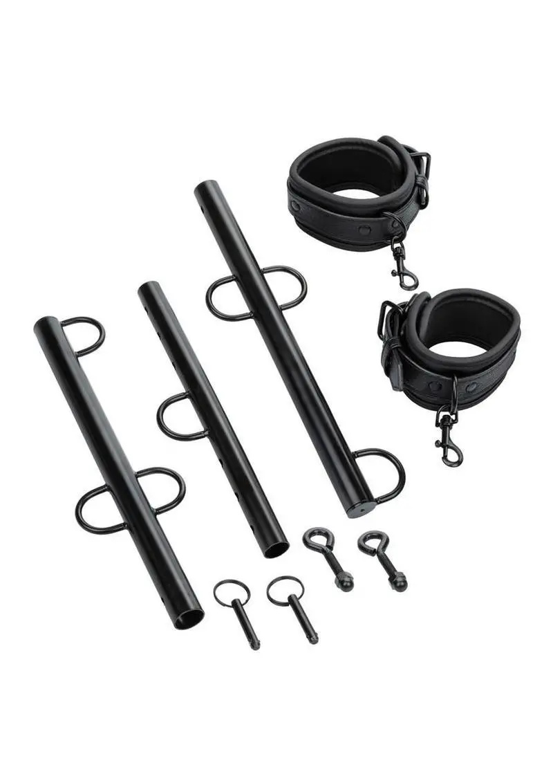 Nocturnal Collection Spreader Bar With Cuffs - Black 1