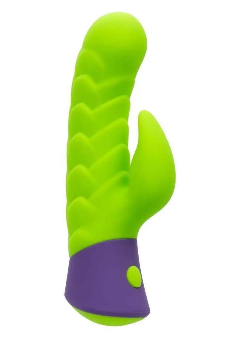 Rave Dragon G Rechargeable Silicone Dual Vibrator - Green/Purple 1