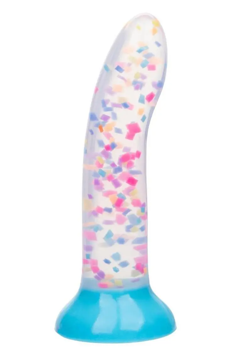 Glow Stick Party Silicone Glow-In-The-Dark Dildo With Suction - Blue 1