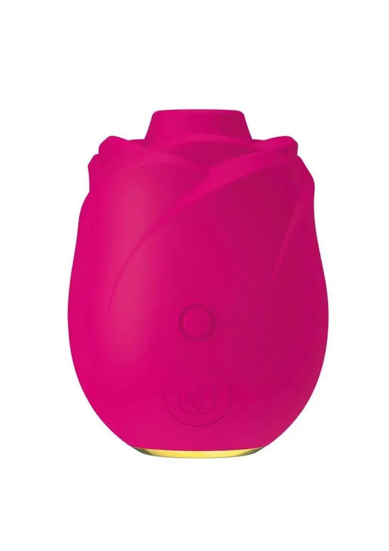 Womanizer Rose Rechargeable Silicone Air Pulse Clitoral Vibrator - Pink/Gold 1