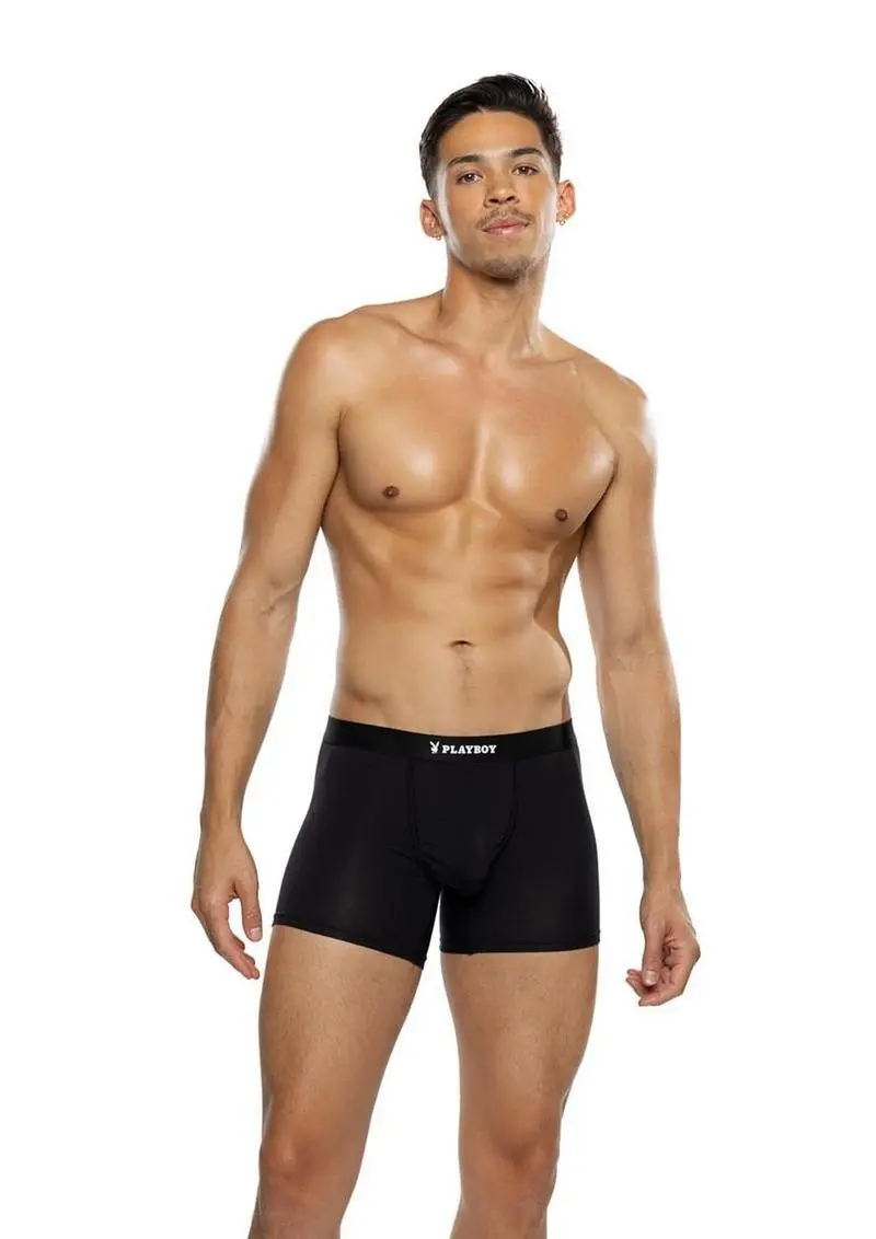 Playboy Men's Boxer Briefs - Black 1