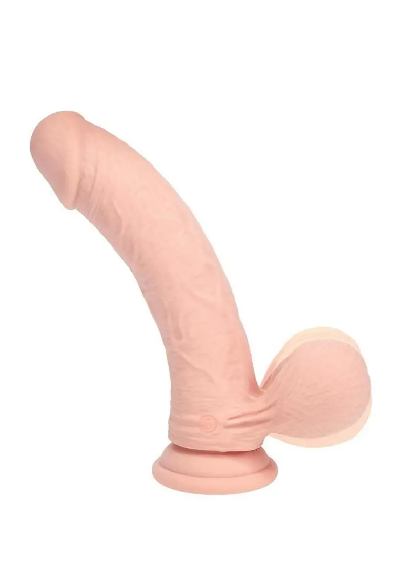 Realrock Rechargeable Silicone Dual Layered Vibrating Curved Dildo With Weighted Balls 6In 1