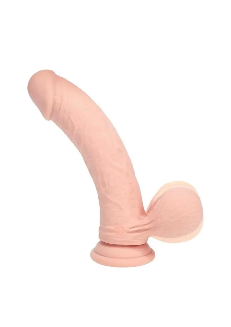 Realrock Rechargeable Silicone Dual Layered Vibrating Curved Dildo With Weighted Balls 7In 1