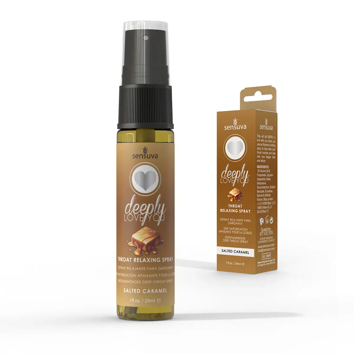 Sensuva Deeply Love You Throat Relaxing Spray Salted Caramel 1 Oz. 1