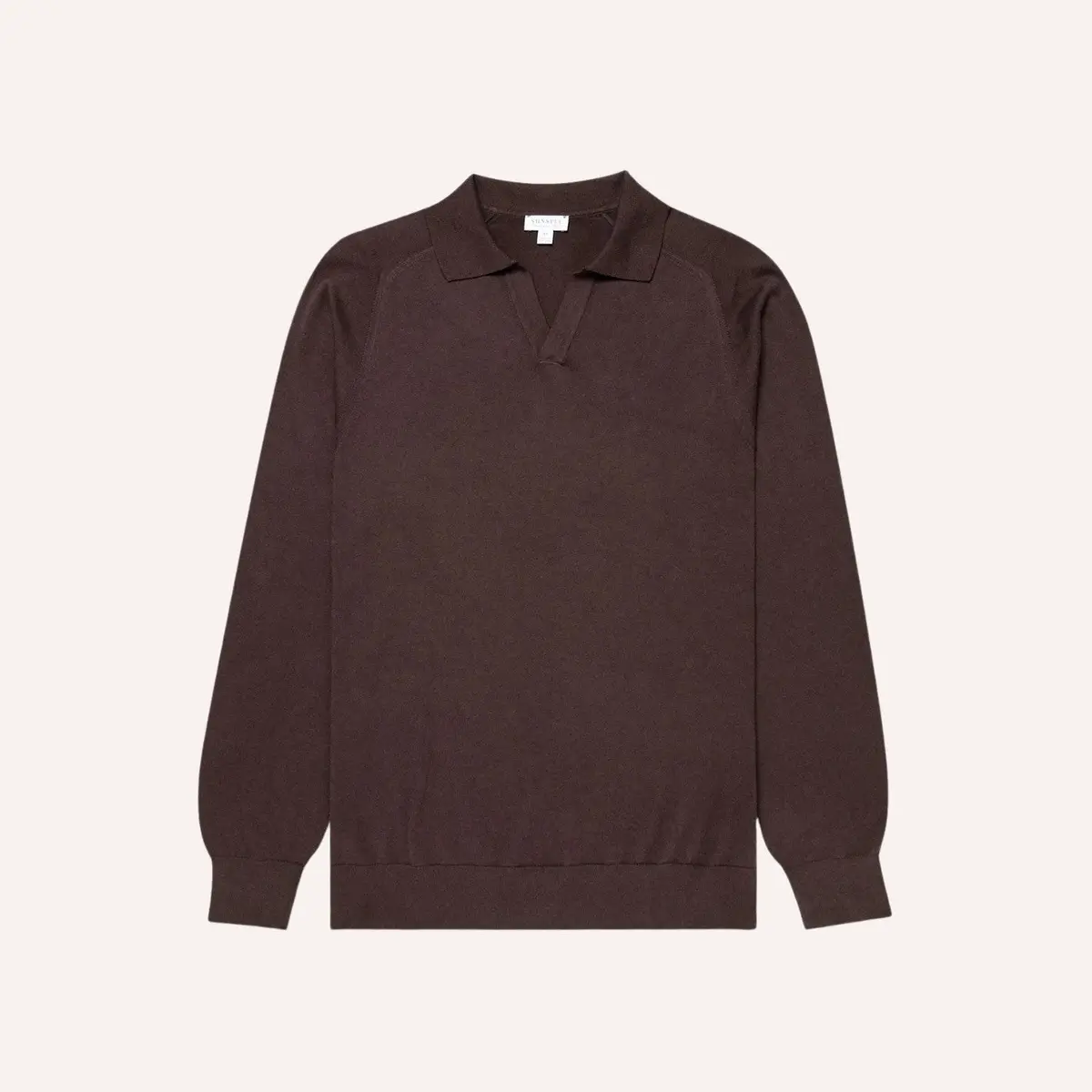 Dark Chocolate Brown Sea Island Cotton Cashmere Polo 1