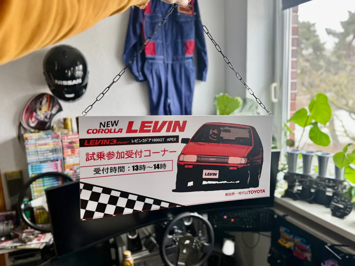 Toyota Corolla Levin 1986 Dealership Hanging Sign 1
