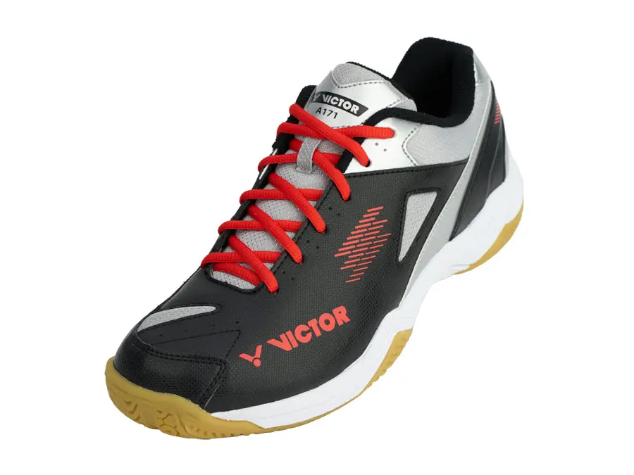 Victor A171 Unisex Badminton Shoes (Black/Silver) 1