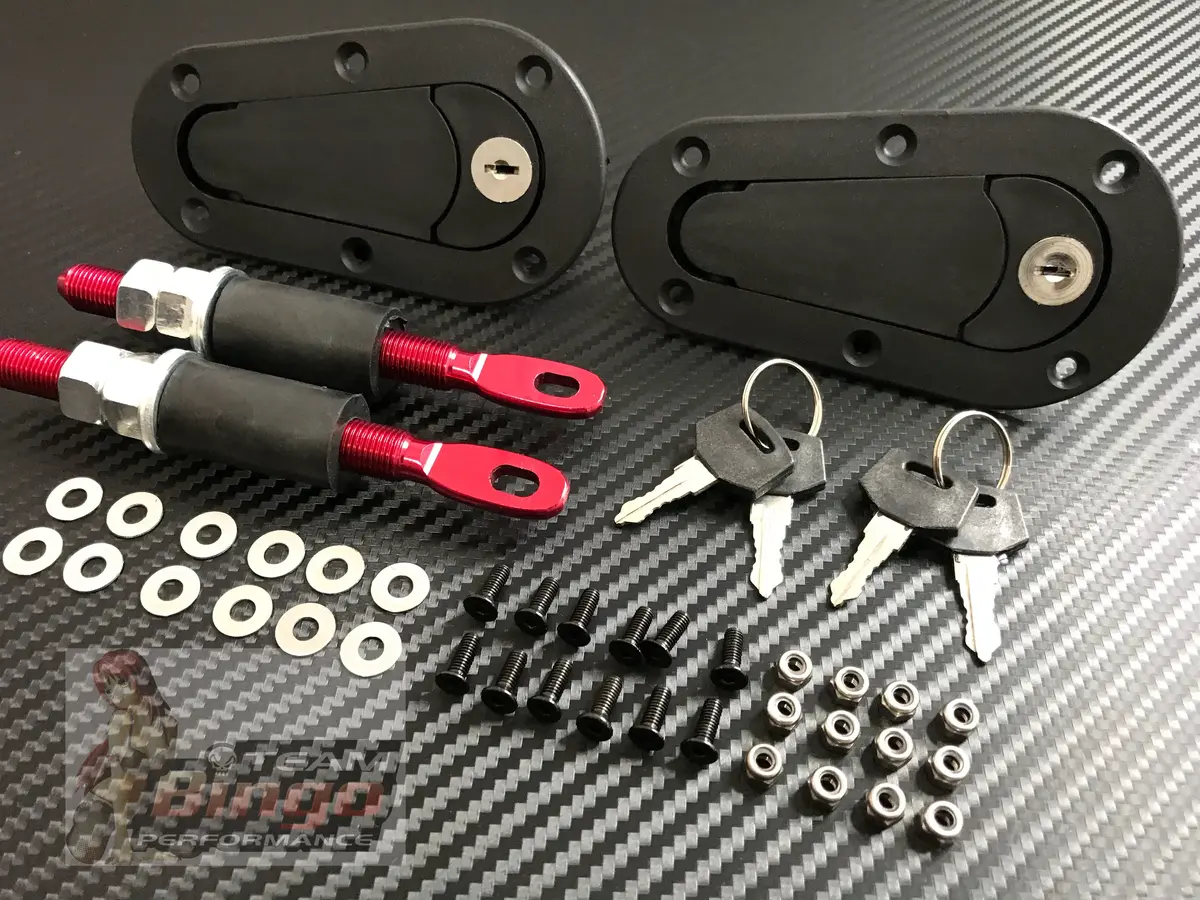 D1 Sanko Bonnet Pin Set ( Locking ) Flush Mount Hood Latch Lock Kit Motorsport Race Rally Drift 1