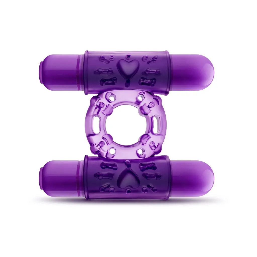 Play With Me - Double Play - Dual Vibrating Cock Ring - Purple 1