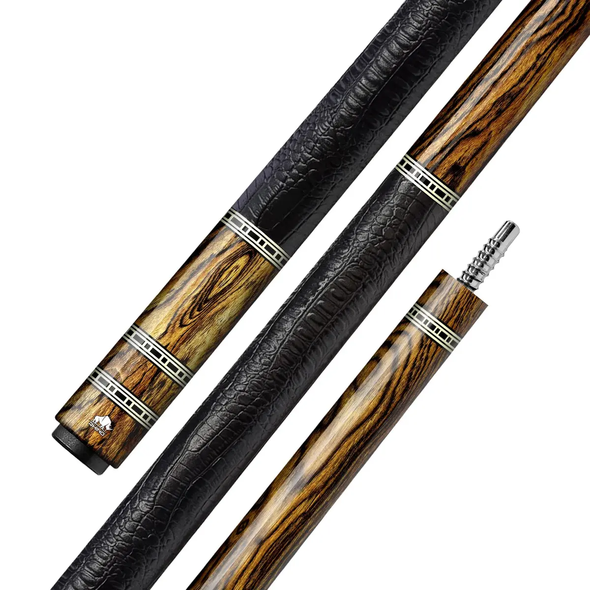 Rhino Retrô Cue Butt - Bocote - Crocodile Embossed Microfiber Leather Wrap 1