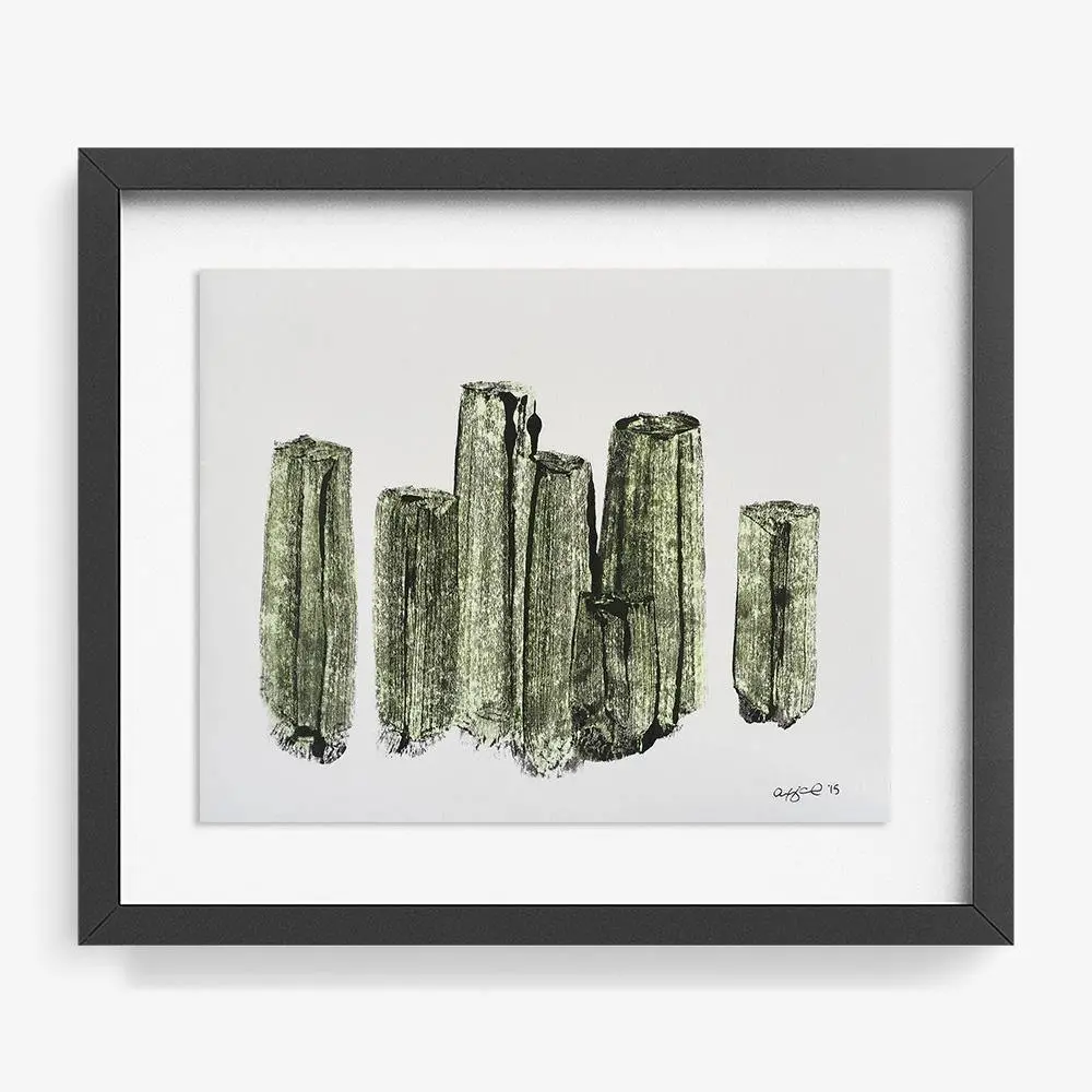 Basalt Column Cluster In Yellow 2