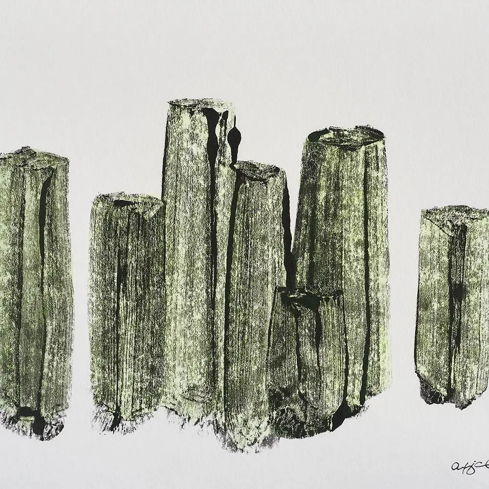 Basalt Column Cluster In Yellow 2