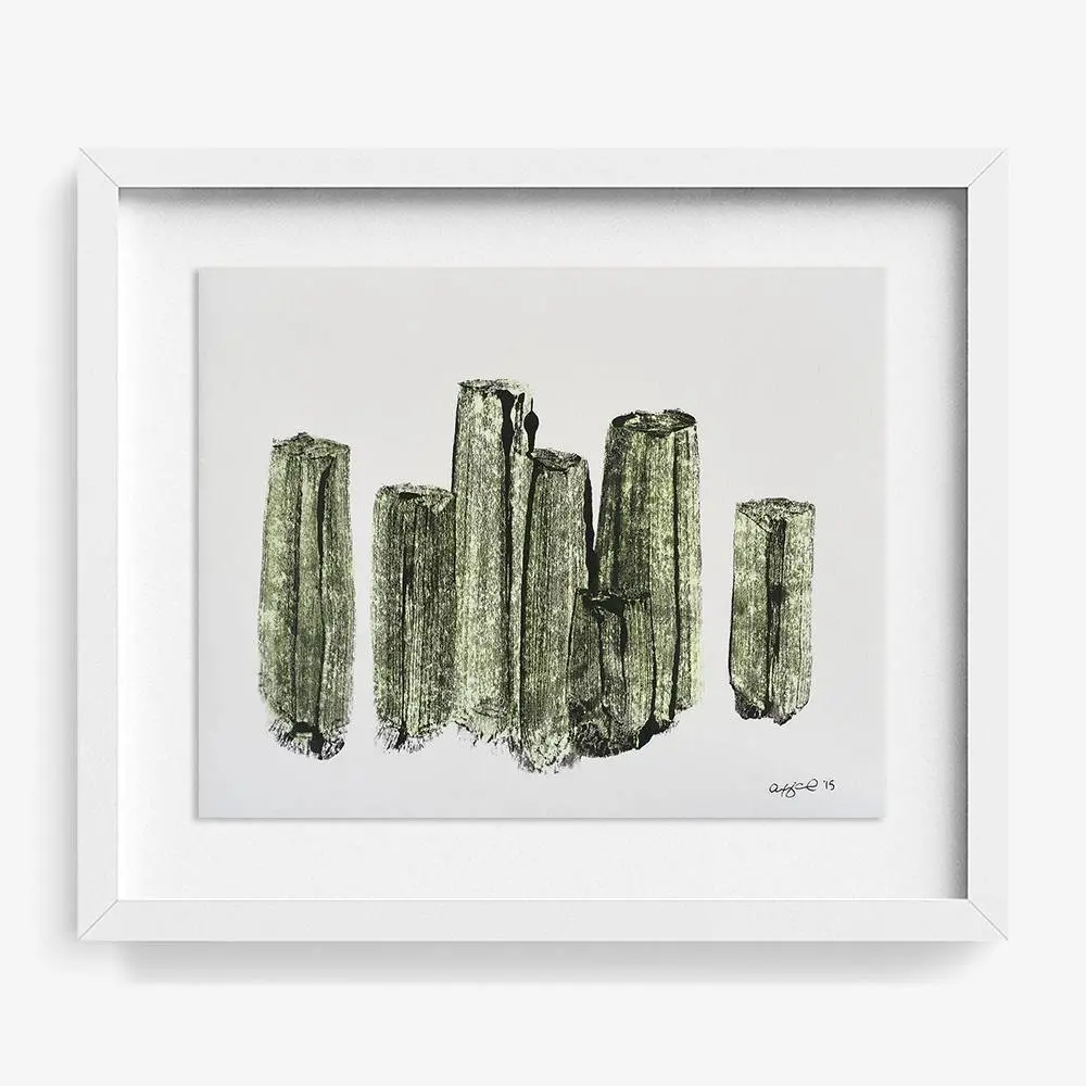 Basalt Column Cluster In Yellow 3