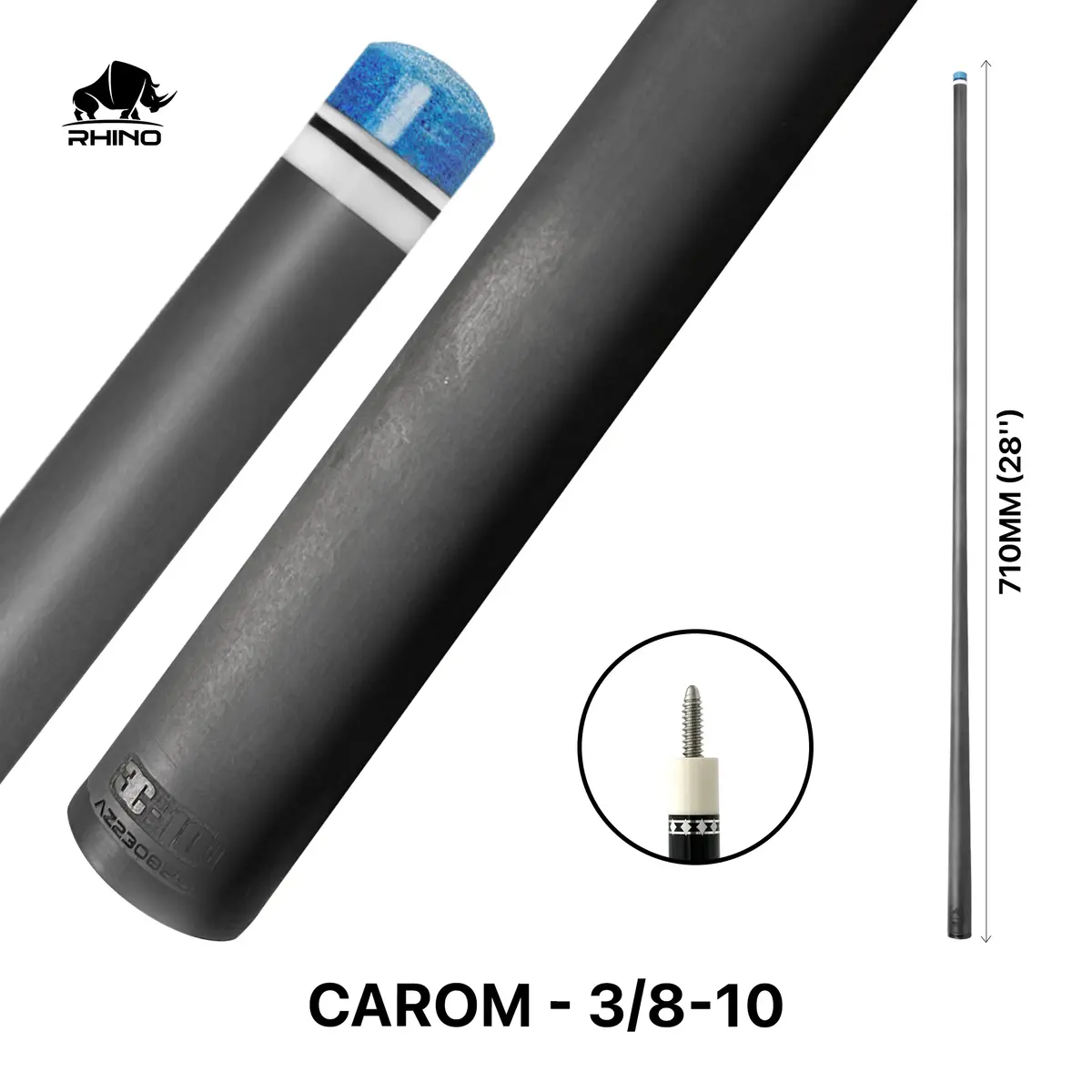 Rhino - 710Mm (28'') / 3/8-10 Carbon Carom Single Shaft 12Mm 1